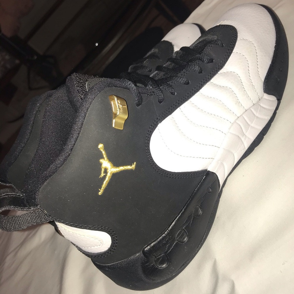 Size 7 Jordan Jumpman Pro Black White MetallicGold